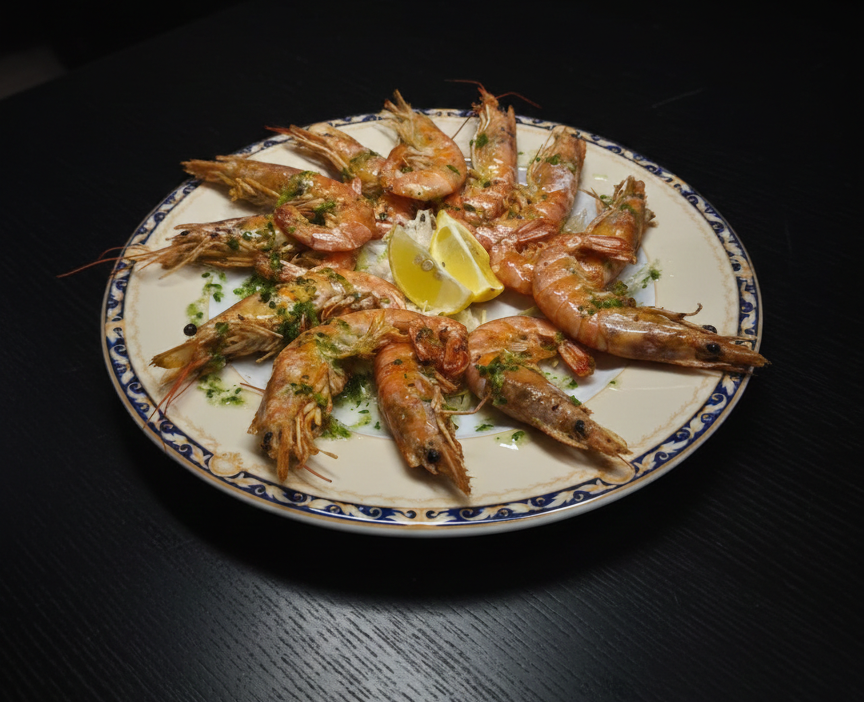 Gambas a la Plancha con Ajo y Perejil